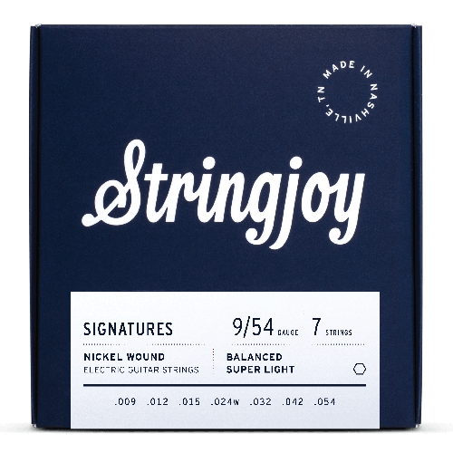 Stringjoy Signatures | 7 String Balanced Super Light Gauge (9-54) Nickel Wound Electric Guitar Strings