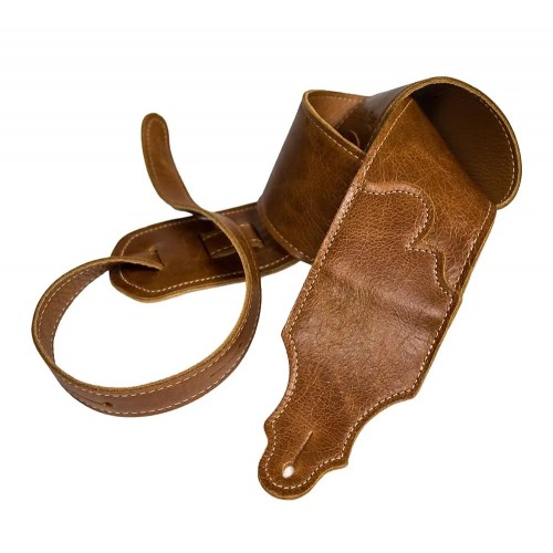 Franklin 3" Jackson Hole Aged Leather Guitar Strap - Cognac