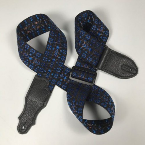 Franklin 2" Woven Folk Guitar Strap - Blue Pattern