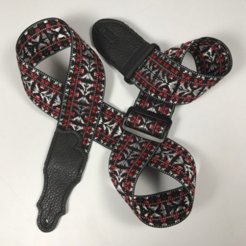 Franklin 2" Woven Folk Guitar Strap - Red Pattern