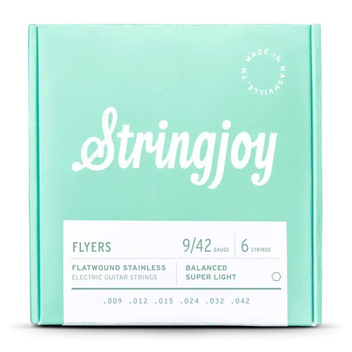 Stringjoy Flyers | Balanced Super Light Gauge (9-42) Flatwound Stainless Electric Guitar Strings