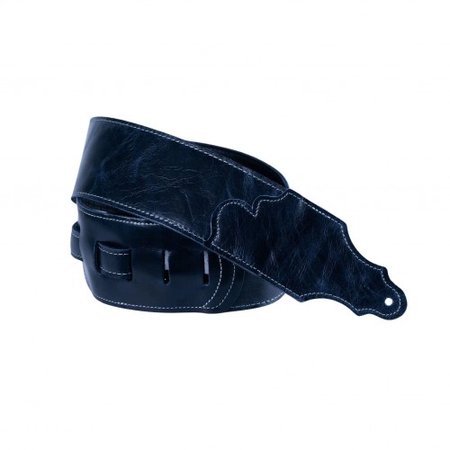 Franklin 3" Jackson Hole Aged Leather Guitar Strap - Navy Blue