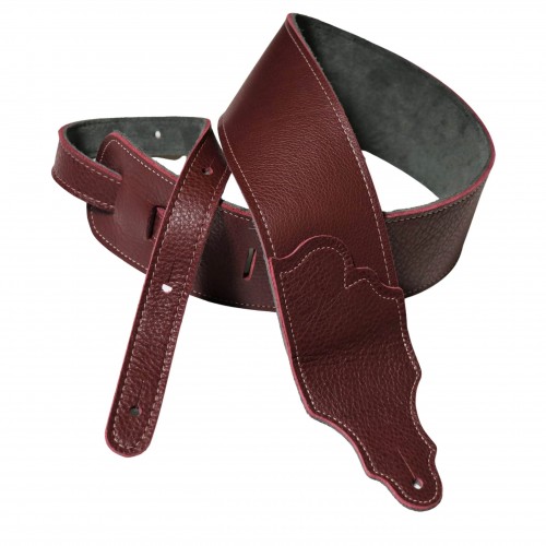 Franklin 3" Original Natural Glove Leather Guitar Strap - Ox Blood/Natural