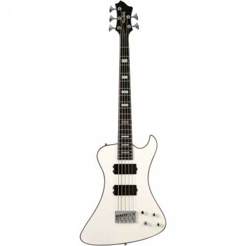 Hagstrom Nekromant 5 Bass - White - NEW
