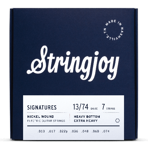 Stringjoy Signatures | 7 String Heavy Bottom Extra Heavy Gauge (13-74) Nickel Wound Electric Guitar Strings