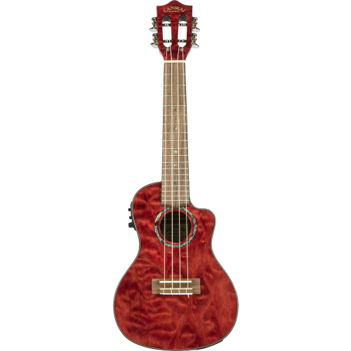 Lanikai Quilted Maple QM-RDCEC Electric Red Concert Ukulele