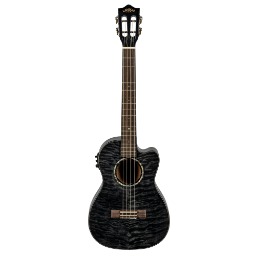 Lanikai Quilted Maple QM-BKCEB Electric Black Baritone Ukulele