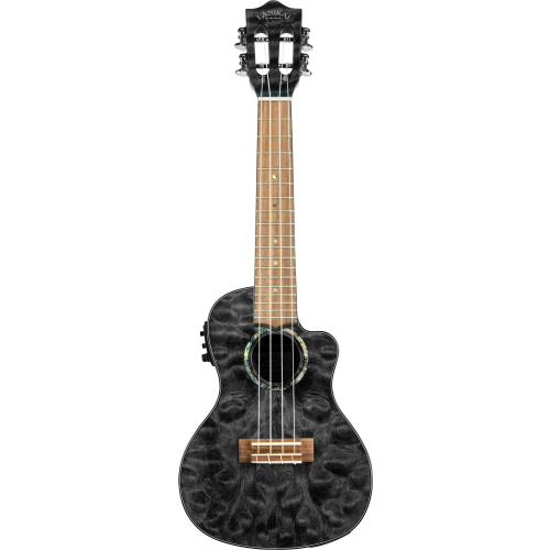 Lanikai Quilted Maple QM-BKCEC Electric Black Concert Ukulele