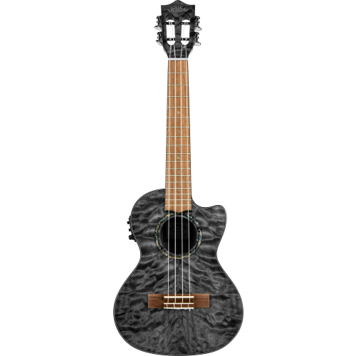 Lanikai Quilted Maple QM-BKCET Electric Black Tenor Ukulele