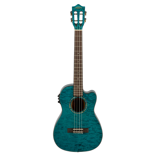 Lanikai Quilted Maple QM-BLCEB Electric Blue Baritone Ukulele
