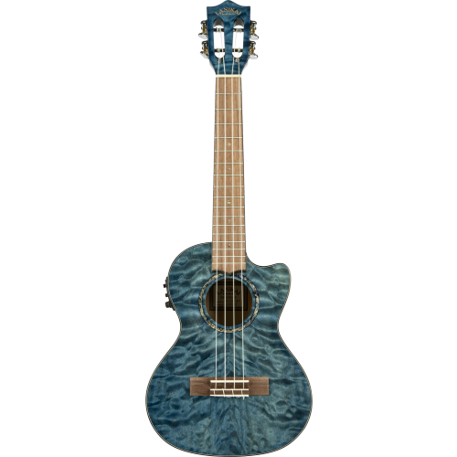 Lanikai Quilted Maple QM-BLCET Electric Blue Tenor Ukulele