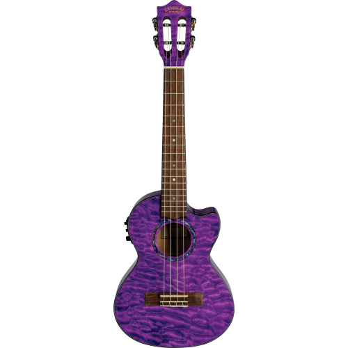 Lanikai Quilted Maple QM-PUCET Electric Purple Tenor Ukulele