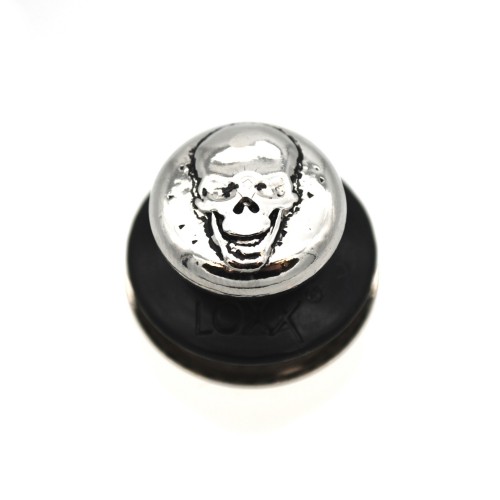 Loxx Strap Locks, Evil Skull, Upper Part Only - Vintage Nickel/Black