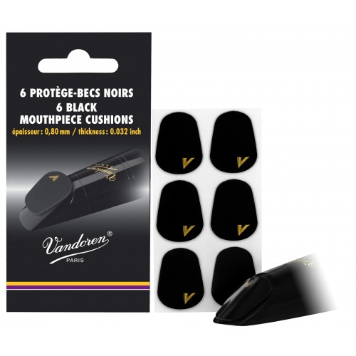 Vandoren Mouthpiece Cushions VMCX6+ 0.8mm Black - Set of 6