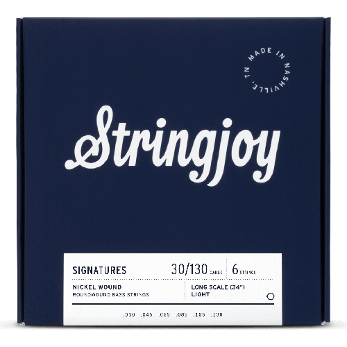Stringjoy Signatures | Light Gauge (30-130) 6 String Long Scale Nickel Wound Bass Guitar Strings