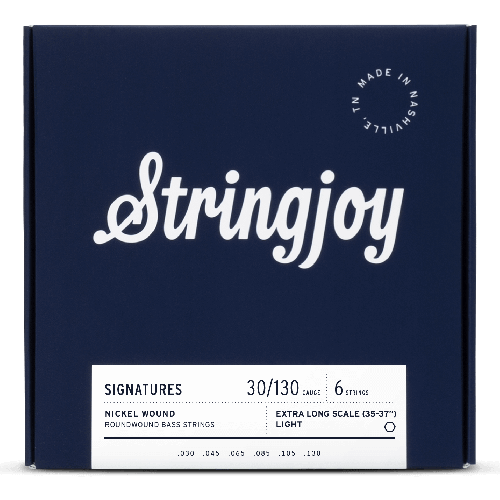 Stringjoy Signatures | Light Gauge (30-130) 6 String Extra Long Scale Nickel Wound Bass Guitar Strings