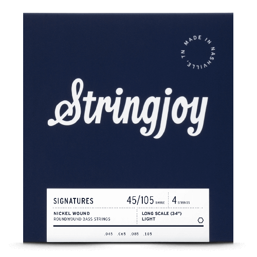 Stringjoy Signatures | Light Gauge (45-105) 4 String Long Scale Nickel Wound Bass Guitar Strings