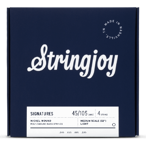 Stringjoy Signatures | Light Gauge (45-105) 4 String Medium Scale Nickel Wound Bass Guitar Strings