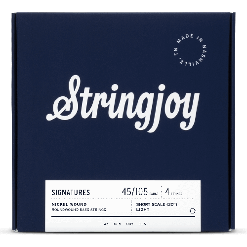 Stringjoy Signatures | Light Gauge (45-105) 4 String Short Scale Nickel Wound Bass Guitar Strings