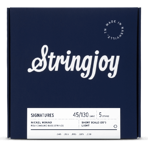 Stringjoy Signatures | Light Gauge (45-130) 5 String Short Scale Nickel Wound Bass Guitar Strings
