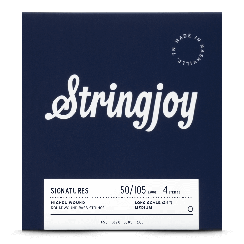 Stringjoy Signatures | Medium Gauge (50-105) 4 String Long Scale Nickel Wound Bass Guitar Strings