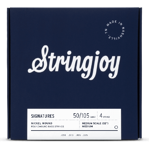 Stringjoy Signatures | Medium Gauge (50-105) 4 String Medium Scale Nickel Wound Bass Guitar Strings