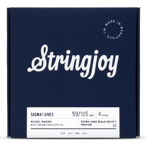 Stringjoy Signatures | Medium Gauge (50-105) 4 String Extra Long Scale Nickel Wound Bass Guitar Strings