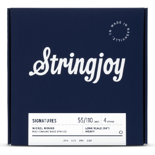 Stringjoy Signatures | Heavy Gauge (55-110) 4 String Long Scale Nickel Wound Bass Guitar Strings
