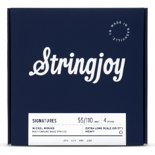 Stringjoy Signatures | Heavy Gauge (55-110) 4 String Extra Long Scale Nickel Wound Bass Guitar Strings