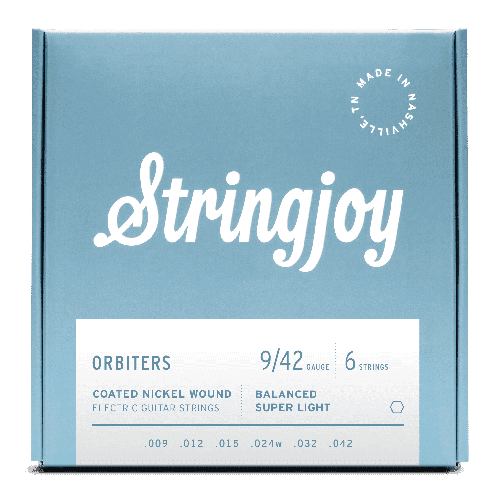Stringjoy Orbiters | Balanced Super Light Gauge (9-42) Coated Nickel Wound Electric Guitar Strings