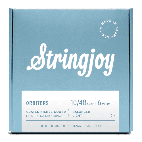 Stringjoy Orbiters | Balanced Light Gauge (10-48) Coated Nickel Wound Electric Guitar Strings