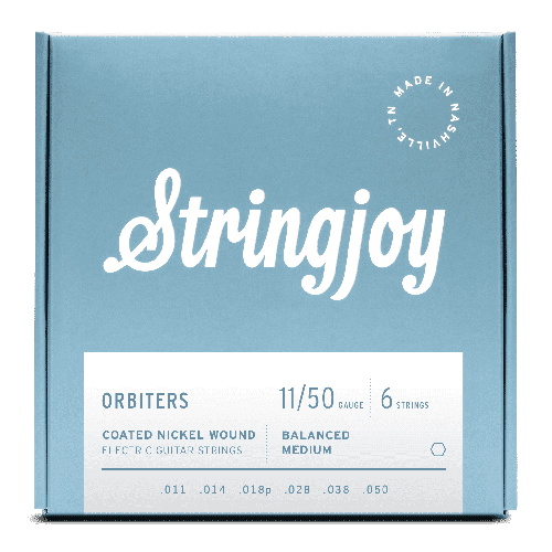 Stringjoy Orbiters | Balanced Medium Gauge (11-50) Coated Nickel Wound Electric Guitar Strings