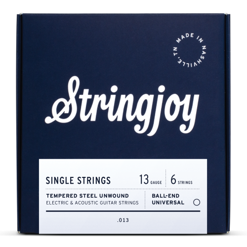 Stringjoy Signatures | Single Nickel Wound Electric Guitar Strings - 013 Gauge (Pack of 6)
