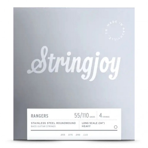Stringjoy Rangers | Heavy Gauge (55-110) 4 String Long Scale Stainless Steel Bass Guitar Strings